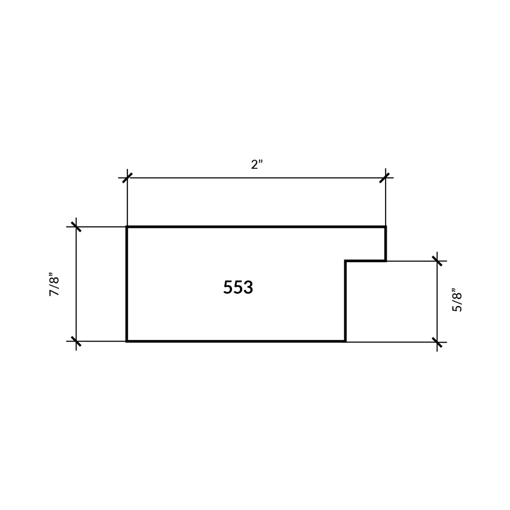 Bauhaus II Wide White Flat 2"