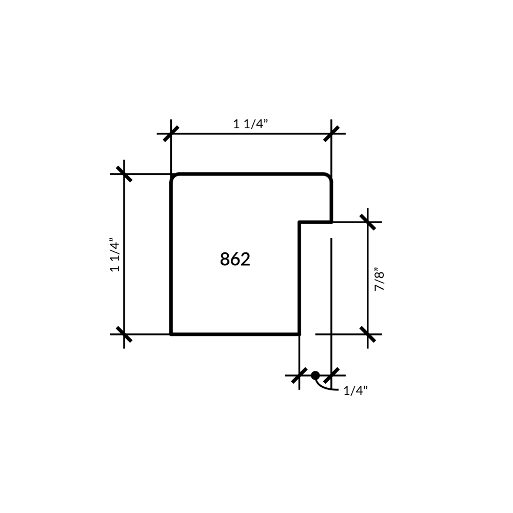 Bauhaus White 1 1/4"