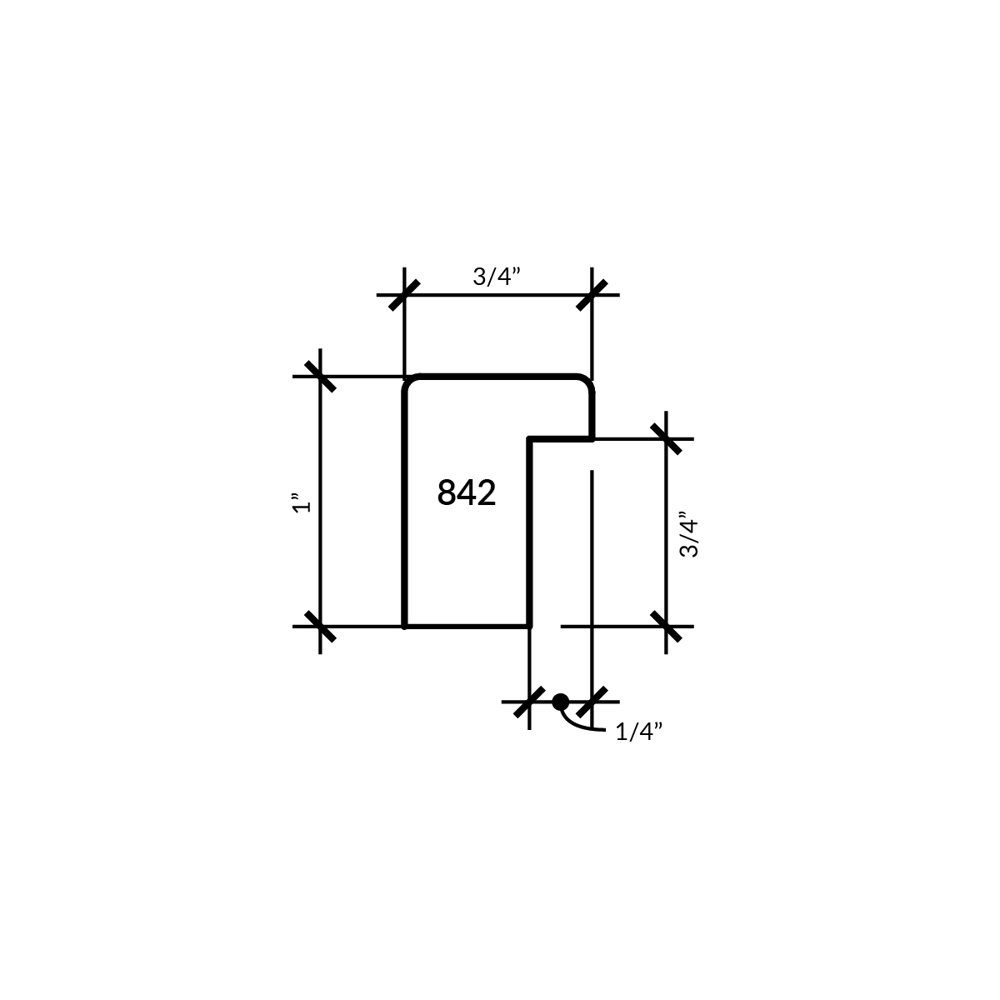 Bauhaus White 3/4"